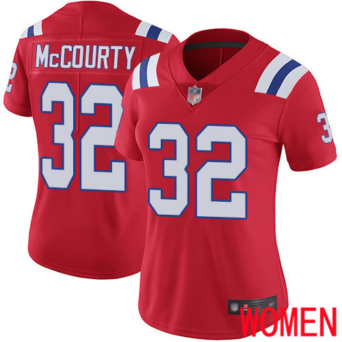 New England Patriots Football #32 Vapor Limited Red Women Devin McCourty Alternate NFL Jersey->women nfl jersey->Women Jersey